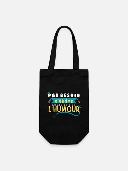 Pas besoin d'abdos quand on a de l'humour ! - Sac à bouteille - noir