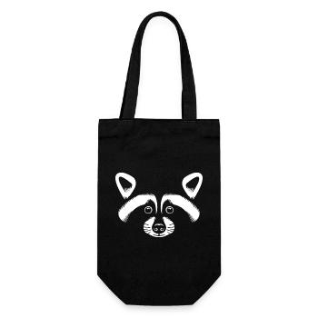 Waschbär Kostüm - Waschbrett Bauch Geschenk - Geschenkbeutel für Flaschen - Schwarz - Vorne