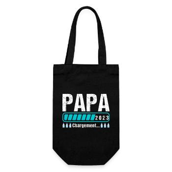 Papa en 2023 annonce naissance cadeau futur père - Sac à bouteille - noir - Devant