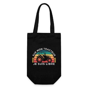 Sur mon tracteur je suis libre cadeau agriculteur - Sac à bouteille - noir - Devant