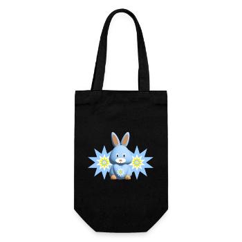 Sterne in Hellblau mit süßem Hase. - Geschenkbeutel für Flaschen - Schwarz - Vorne