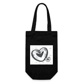 Two Hearts Connected in Love Friendship White - Gift Bag for Bottles - black - Front
