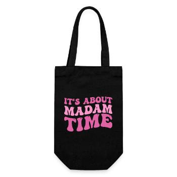 Es geht darum, dass Madame Time Humor sarkastisch lustig sagt - Geschenkbeutel für Flaschen - Schwarz - Vorne