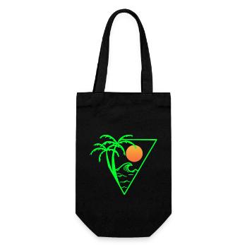 Summer vibes - sunset, palm trees and the sea - Gift Bag for Bottles - black - Front