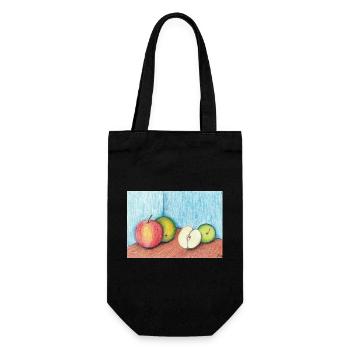 Still Life Apples - Pastel Chalk - Gift Bag for Bottles - black - Front
