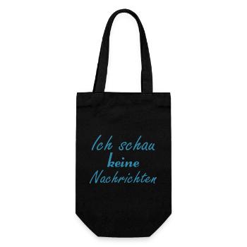 Ich schau keine Nachrichten - Geschenkbeutel für Flaschen - Schwarz - Vorne
