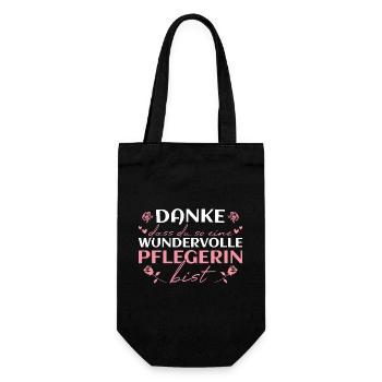 Altenpflege Wundervolle Pflegerin Geschenkidee - Geschenkbeutel für Flaschen - Schwarz - Vorne