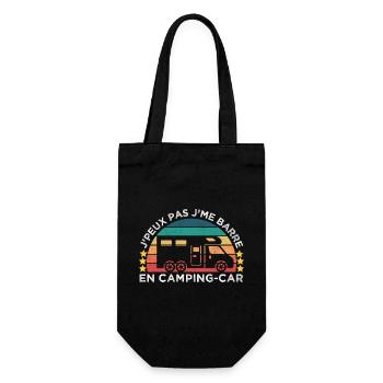 J' peux pas j'me barre en camping-car humour rétro - Sac à bouteille - noir - Devant