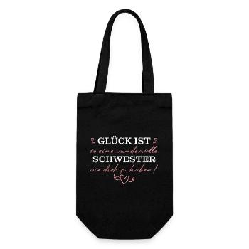 Dankeschön an die Beste Schwester - Geschenkbeutel für Flaschen - Schwarz - Vorne