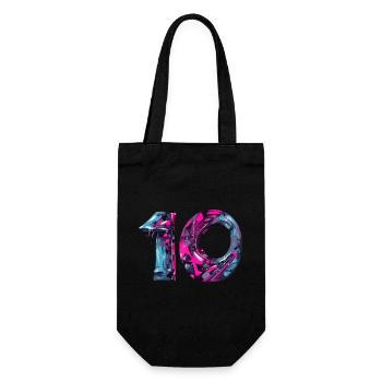 NR. 10 NUMMER 10 COOL 10. GEBURTSTAG - Geschenkbeutel für Flaschen - Schwarz - Vorne