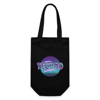 Techno - Geschenkbeutel für Flaschen - Schwarz - Vorne