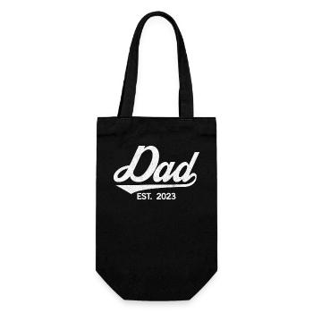 Dad Est. 2023, Dad To Be, Pregnancy Announcement - Gift Bag for Bottles - black - Front