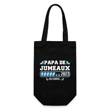 Papa de jumeaux 2023 annonce naissance cadeau père - Sac à bouteille - noir - Devant