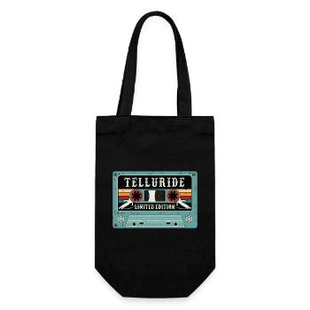 Vintage Telluride Mountain Ski - Gift Bag for Bottles - black - Front