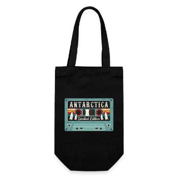 Vintage Antarctica with Penguin - Gift Bag for Bottles - black - Front