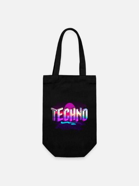 Techno - Geschenkbeutel für Flaschen - Schwarz