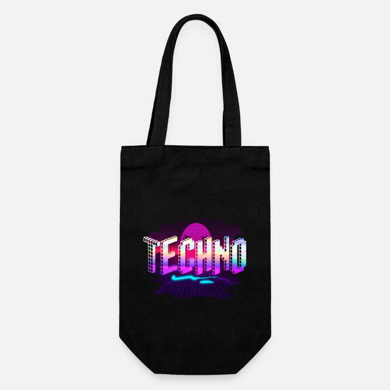 Techno - Geschenkbeutel für Flaschen - Schwarz