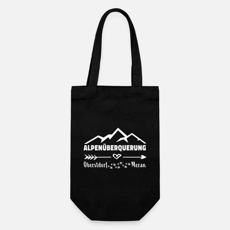 Alpenüberquerung E5 Oberstdorf Meran - Geschenkbeutel für Flaschen - Schwarz