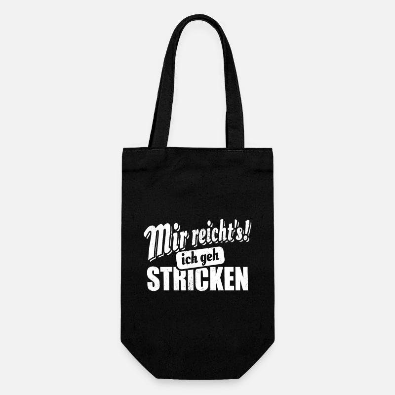 Mir reicht's ich geh stricken - Spruch - Geschenkbeutel für Flaschen - Schwarz
