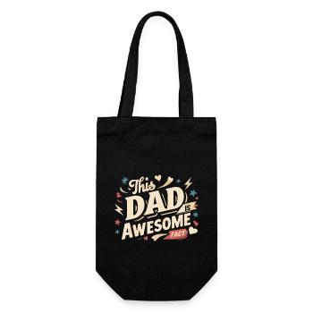 Dieser Papa ist der beste das ist Fact. Cooles - Geschenkbeutel für Flaschen - Schwarz - Vorne
