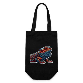 Bartagame Bartagamen Bearded Dragon - Geschenkbeutel für Flaschen - Schwarz - Vorne