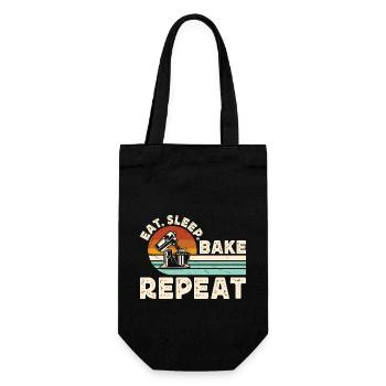 Backen Bäcker Bäckerei - Geschenkbeutel für Flaschen - Schwarz - Vorne