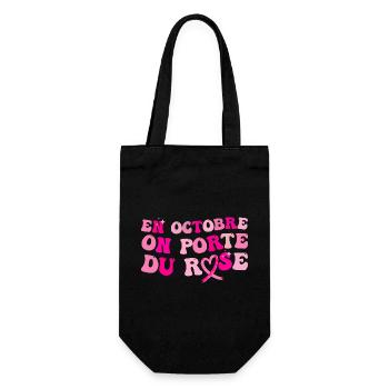 Octobre rose solidarité cancer du sein cadeau - Sac à bouteille - noir - Devant