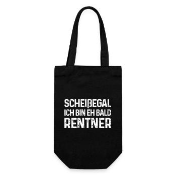 Scheißegal Ich bin eh bald Rentner - Geschenkbeutel für Flaschen - Schwarz - Vorne
