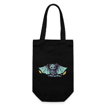 Gothic Kawaii Bat Anime Chibi Pastel Design - Gift Bag for Bottles - black - Front