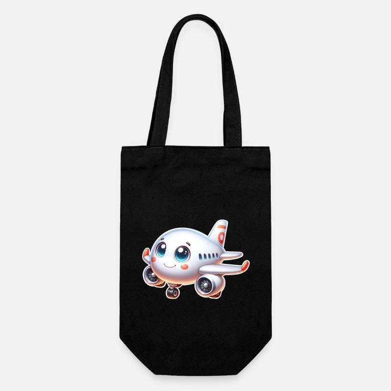 Airplane - Gift Bag for Bottles - black