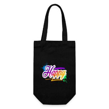 Happy - Gift Bag for Bottles - black - Front