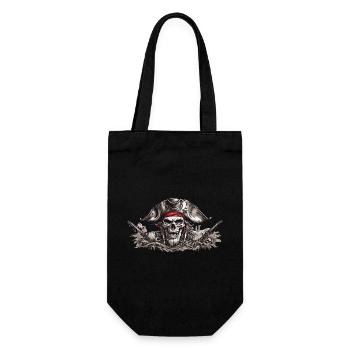 Pirate Skull Halloween Costume Design - Gift Bag for Bottles - black - Front