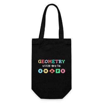 Geometry keeps you in shape, geometric shapes - Gift Bag for Bottles - black - Front