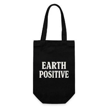 Earth Positive Bold Typography - Gift Bag for Bottles - black - Front
