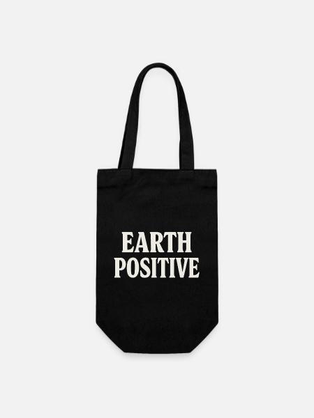 Typographie audacieuse positive pour la terre - Sac à bouteille - noir