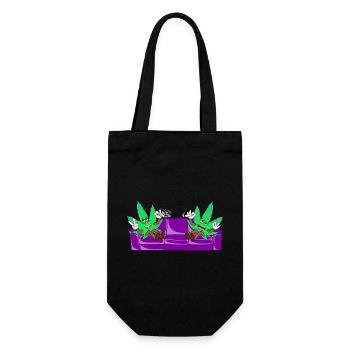Die Blooms - Weed Cannabis Stoned Couch Chiller - Geschenkbeutel für Flaschen - Schwarz - Vorne