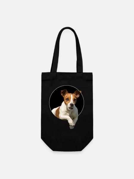 Jack Russell hors du trou - Sac à bouteille - noir