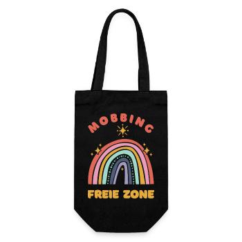 Mobbing-freie Zone - Geschenkbeutel für Flaschen - Schwarz - Vorne