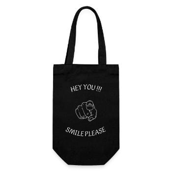 Smile. - Gift Bag for Bottles - black - Front