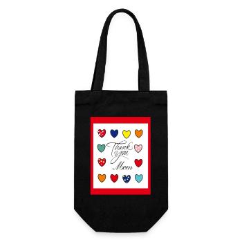 Merci maman - Sac à bouteille - noir - Devant
