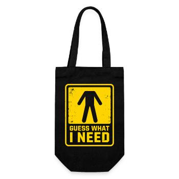 Panneau d’avertissement drôle, devine quoi, j’ai besoin d’humour - Sac à bouteille - noir - Devant