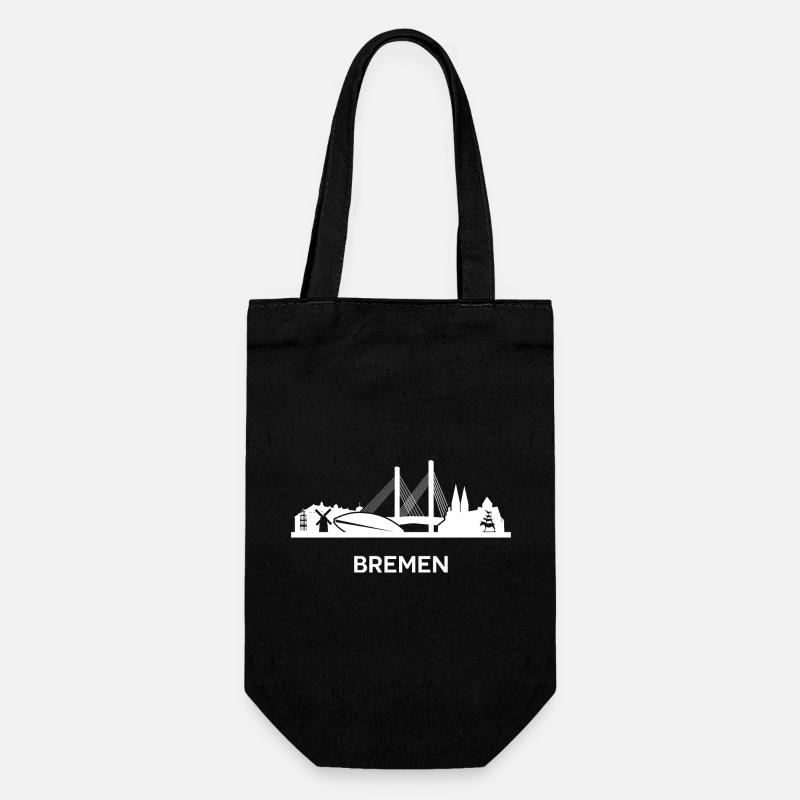 Bremen, white - Gift Bag for Bottles - black
