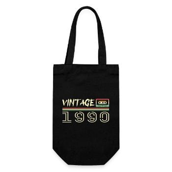 1990 Original 1990 Retro 1990 Geburtstagsgeschenk - Geschenkbeutel für Flaschen - Schwarz - Vorne