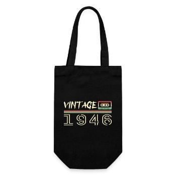 1946 Original 1946 Retro 1946 Geburtstagsgeschenk - Geschenkbeutel für Flaschen - Schwarz - Vorne
