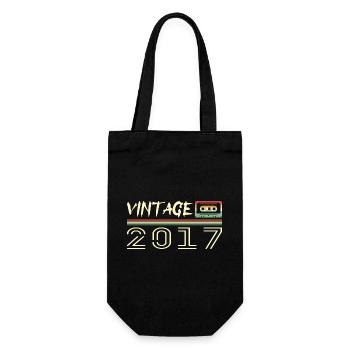 2017 Original 2017 Retro Birthday Gift 2017 - Gift Bag for Bottles - black - Front