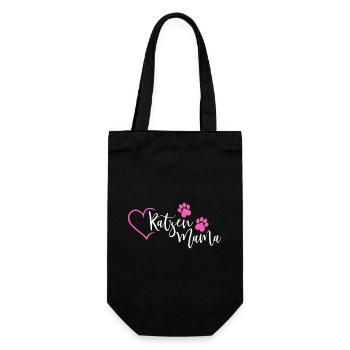 Katzenmama Katzen Mama - Geschenkbeutel für Flaschen - Schwarz - Vorne