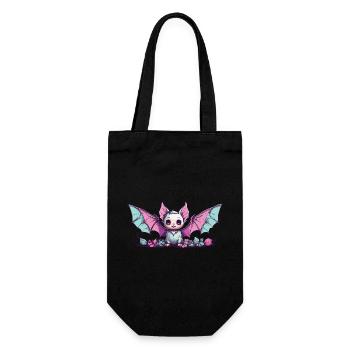 Esthétique Gothique Kawaii Bat e-girl Design - Sac à bouteille - noir - Devant