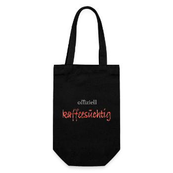 kaffeesuechtig - Geschenkbeutel für Flaschen - Schwarz - Vorne