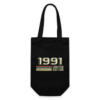 Born in 1991 Birthday 1991 Vintage 1991 - Gift Bag for Bottles - black - Front