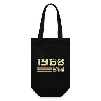 Jahrgang 1968 Geburtstag 1968 Jahrgang 1968 - Geschenkbeutel für Flaschen - Schwarz - Vorne